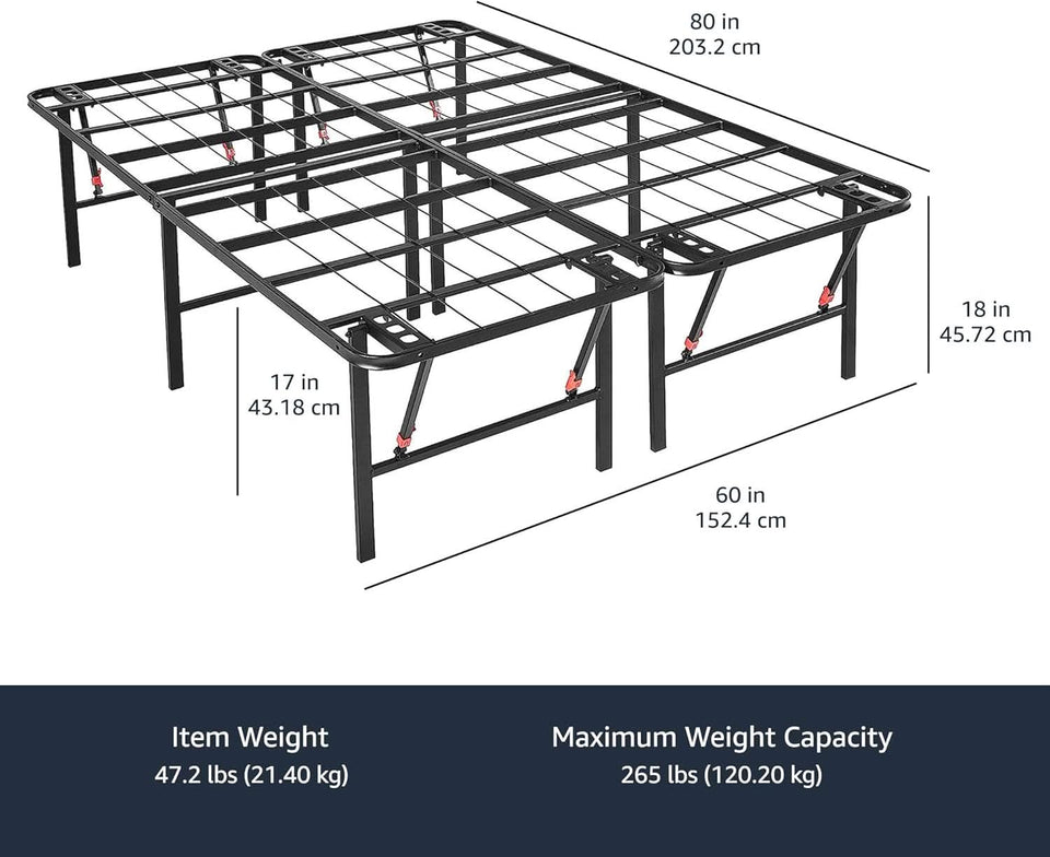 Sturdy Metal Queen Bed Frame With Built In Storage Platform