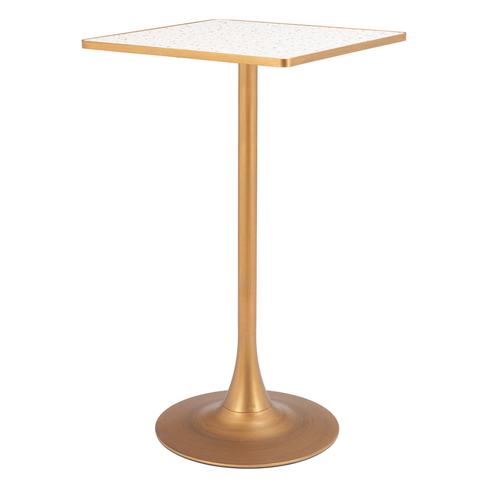 Spot Bar Table Beige & Gold