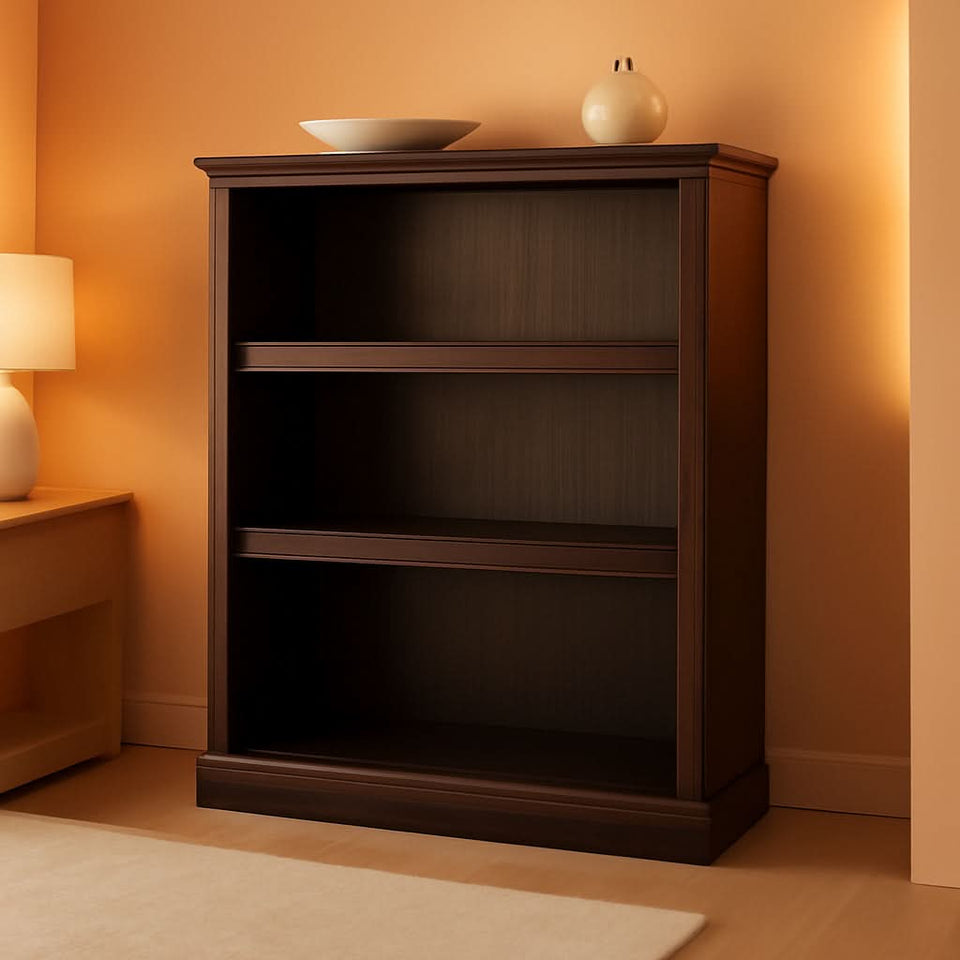 Three Shelf Bookcase In Jamocha Wood Finish 35.28In L 13.23In W 43.78In H