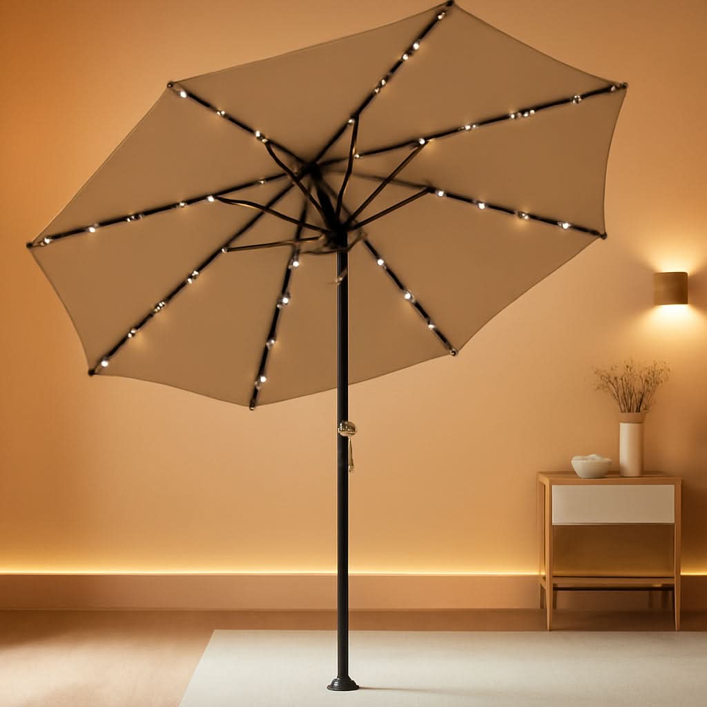 led patio umbrella amazon AreShark 9FT with Solar Lights, 32 Lighted Pool Umbrella w/Tilt and Crank, Outdoor Market Solar Umbrellas for Garden, Deck, Backyard, Pool and Beach, Orange : Patio, Lawn & Energy efficient and convenient Amazon 10 Ft Umbrella With
