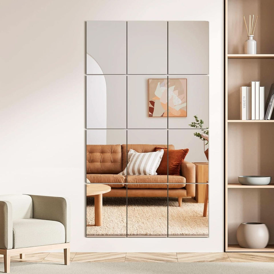 Wall Mirror Tiles 16 By 12 Inches 12 Pack Full Length Mirrors