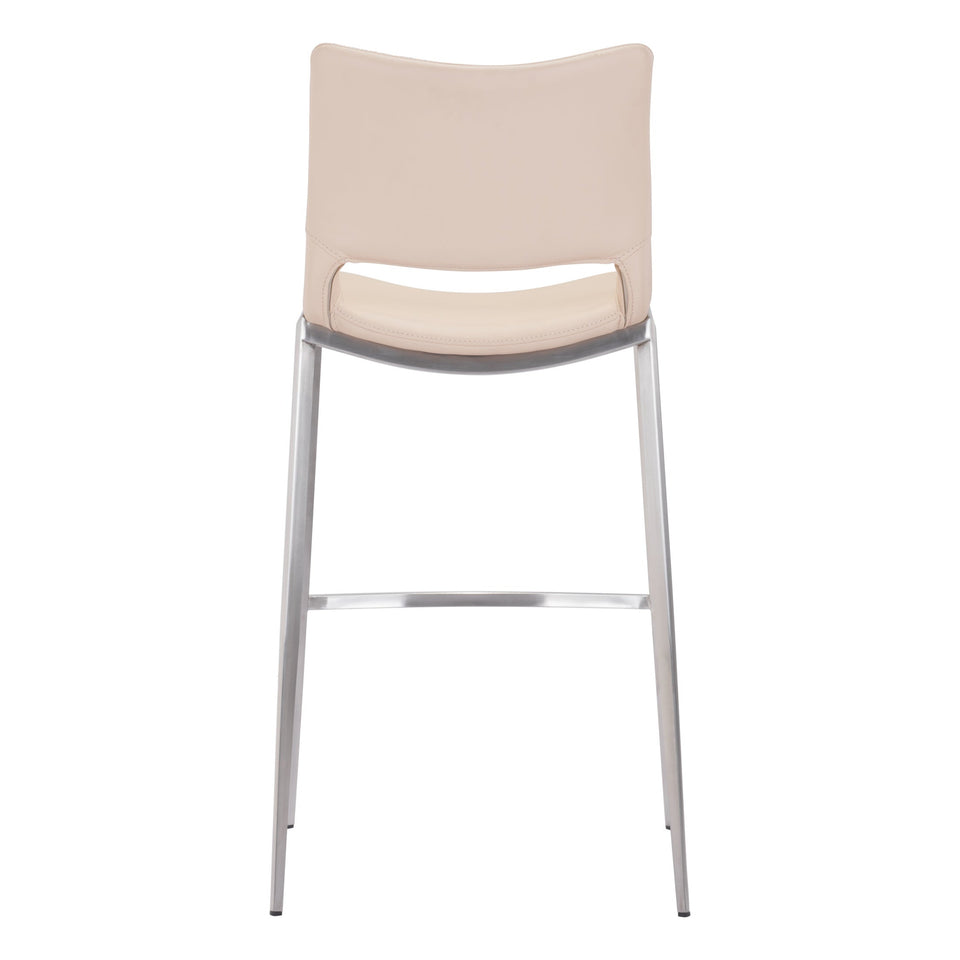 Ace Barstool (Set of 2) Light Pink & Silver