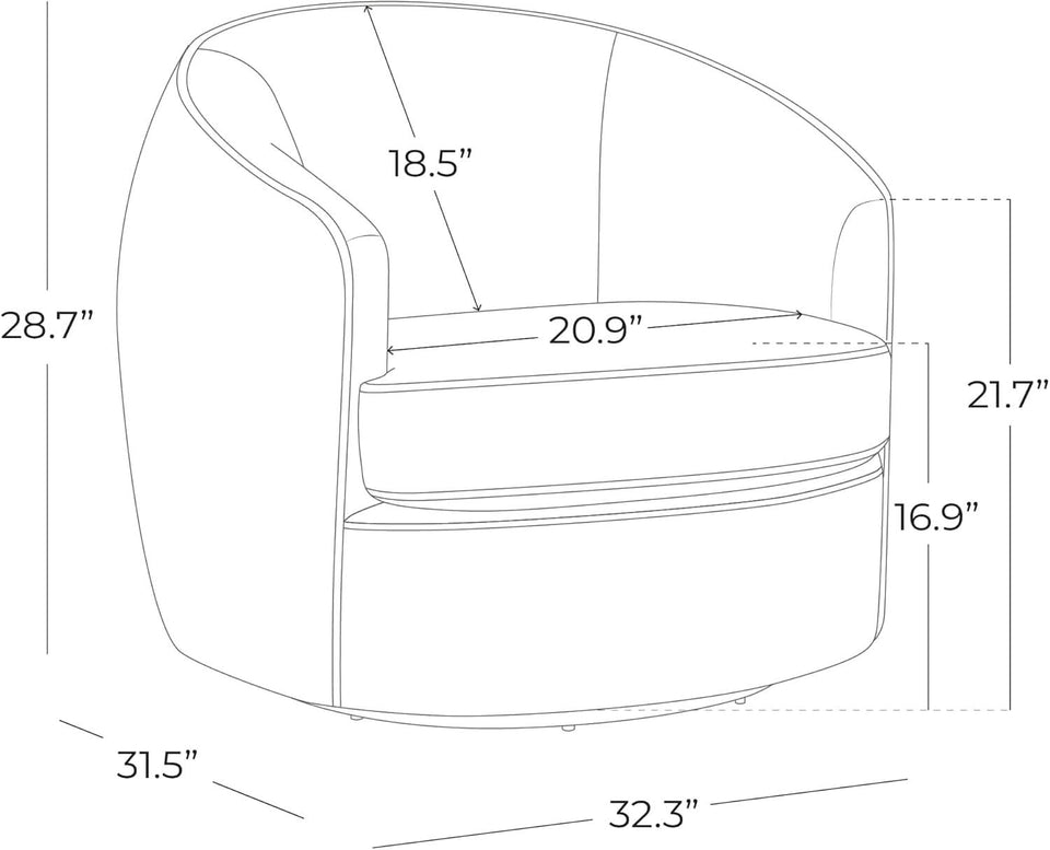 Swivel Barrel Chair Cream Upholstered Fully Assembled