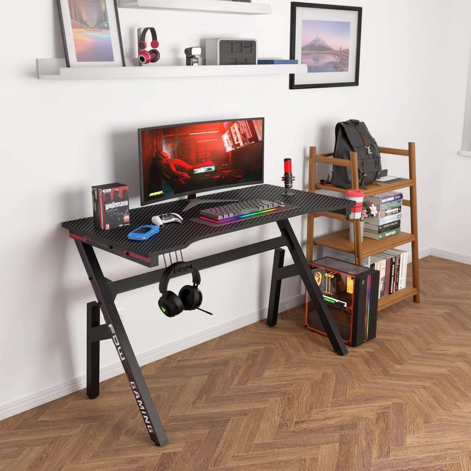 47 Inch Gaming Desk With Cup Holder For Home Office