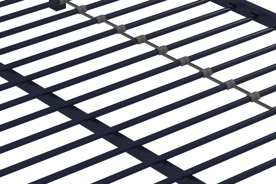 Maxwell Twin-Over-Full Metal Bunk Bed Navy Blue With Ladder