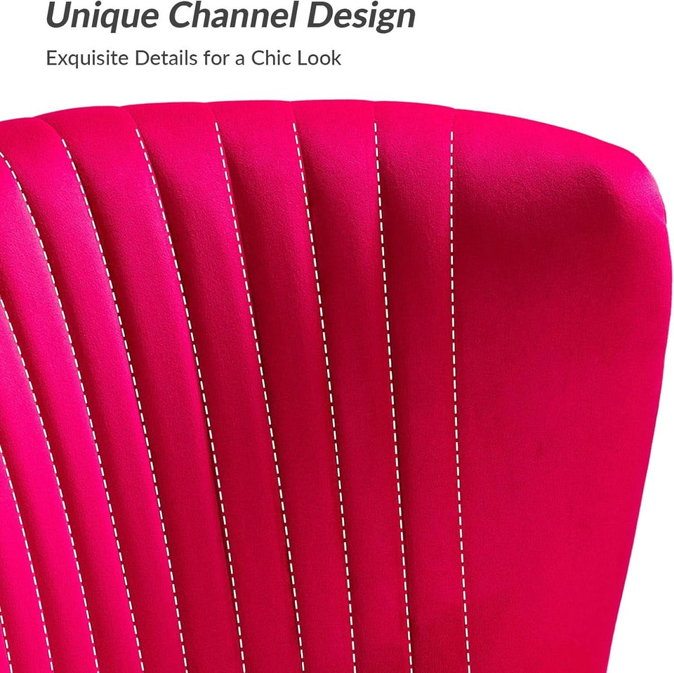 3 Piece Velvet Living Room Set Fuchsia Loveseat With Gold Legs And Accent Chairs