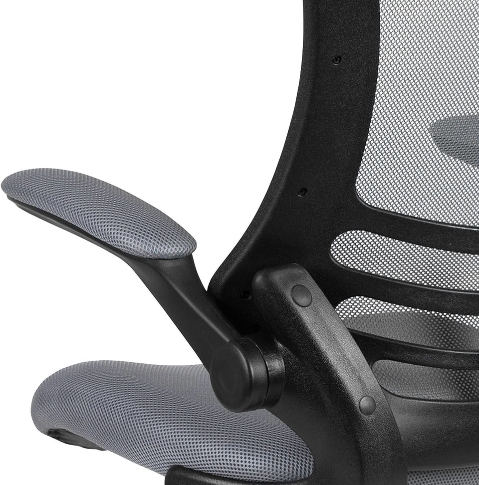 Kelista Mid Back Swivel Office Chair With Height Adjustable Dark Gray Mesh