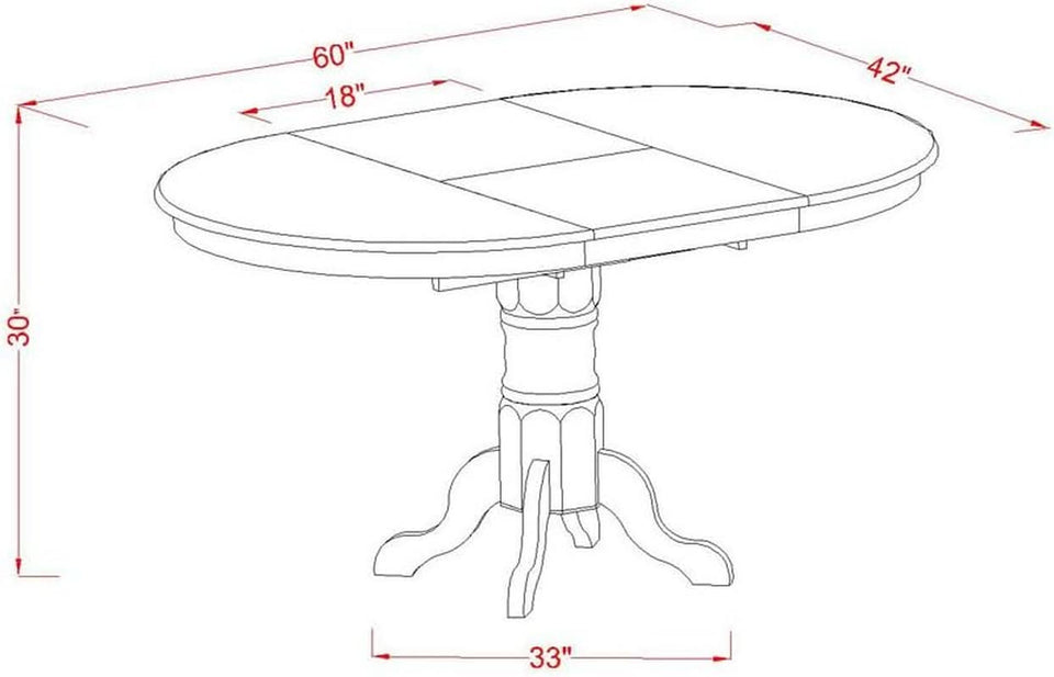 Oval Solid Wood Dining Table With Butterfly Leaf Espresso