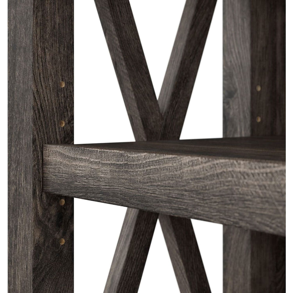 Bush Furniture Tall 5 Shelf Bookcase Dark Gray Hickory