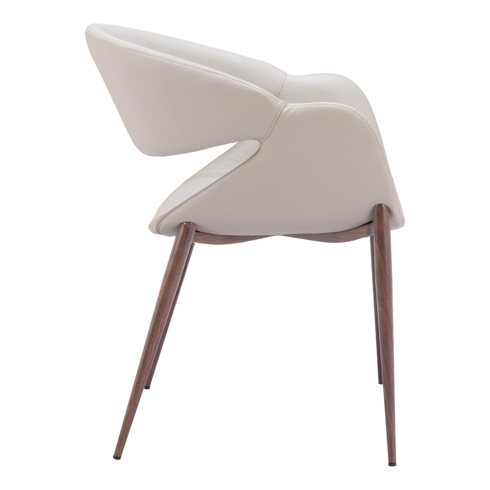 Limay Dining Chair (Set of 2) Beige & Walnut