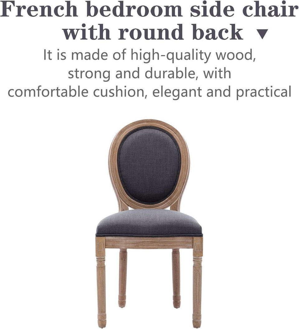 French Country Dining Chairs Set of 4 Oak Wood Round Back