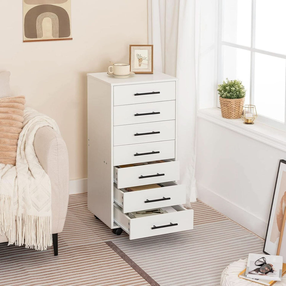 White 7 Drawer File Cabinet Storage For Home Office