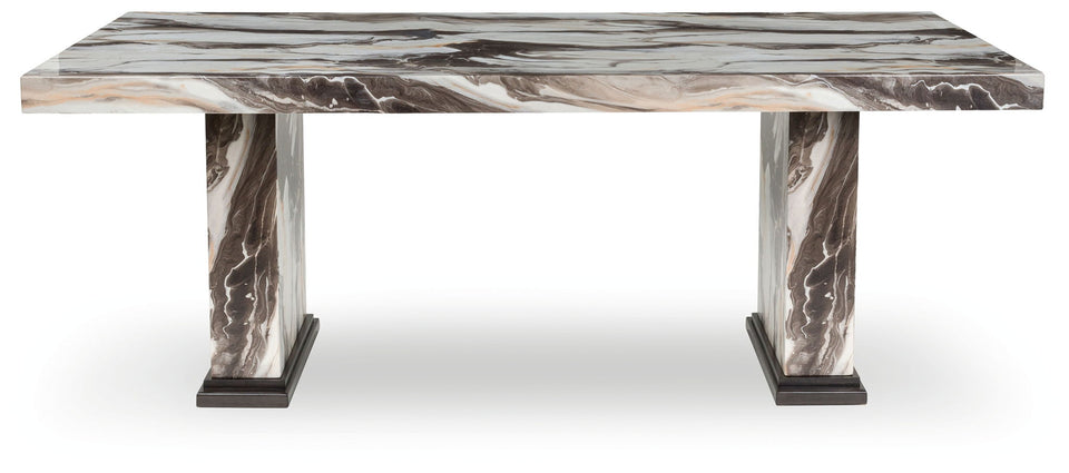Jeshina - Dining Table - Dark Brown / Beige