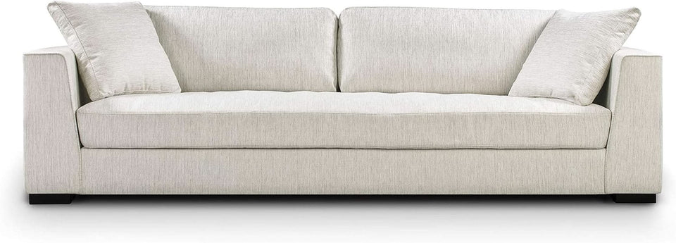 Capri Fabric Sofa Bright Ash Down Pillows Modern Living