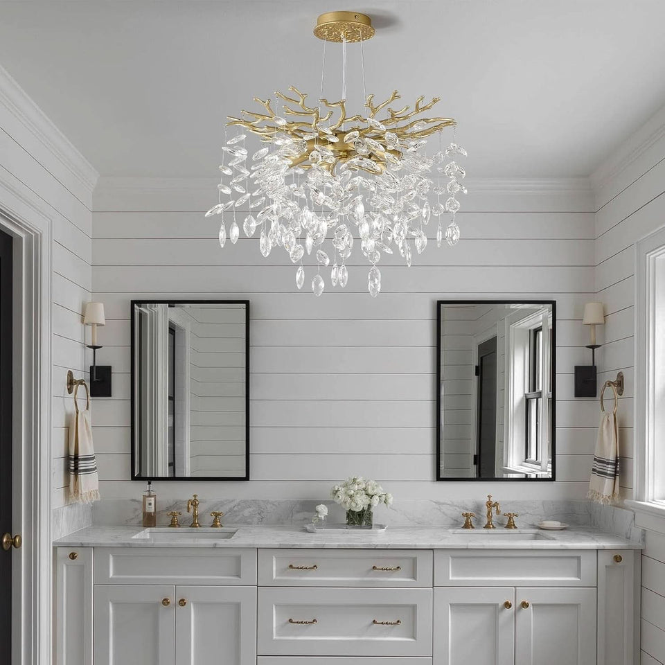 Gold Crystal Tree Branch Chandelier 18 Inch K9 Crystals