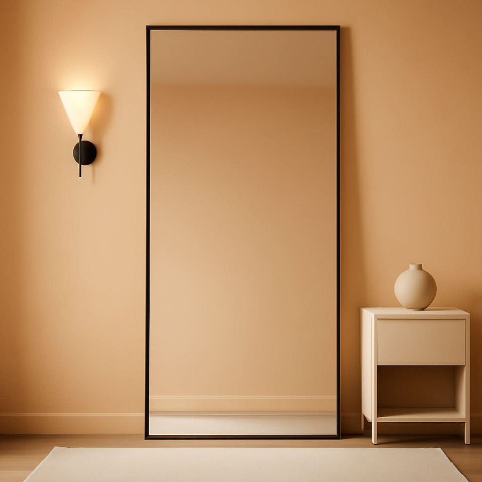 71x28 Inch Black Full Length Floor Mirror For Bedroom