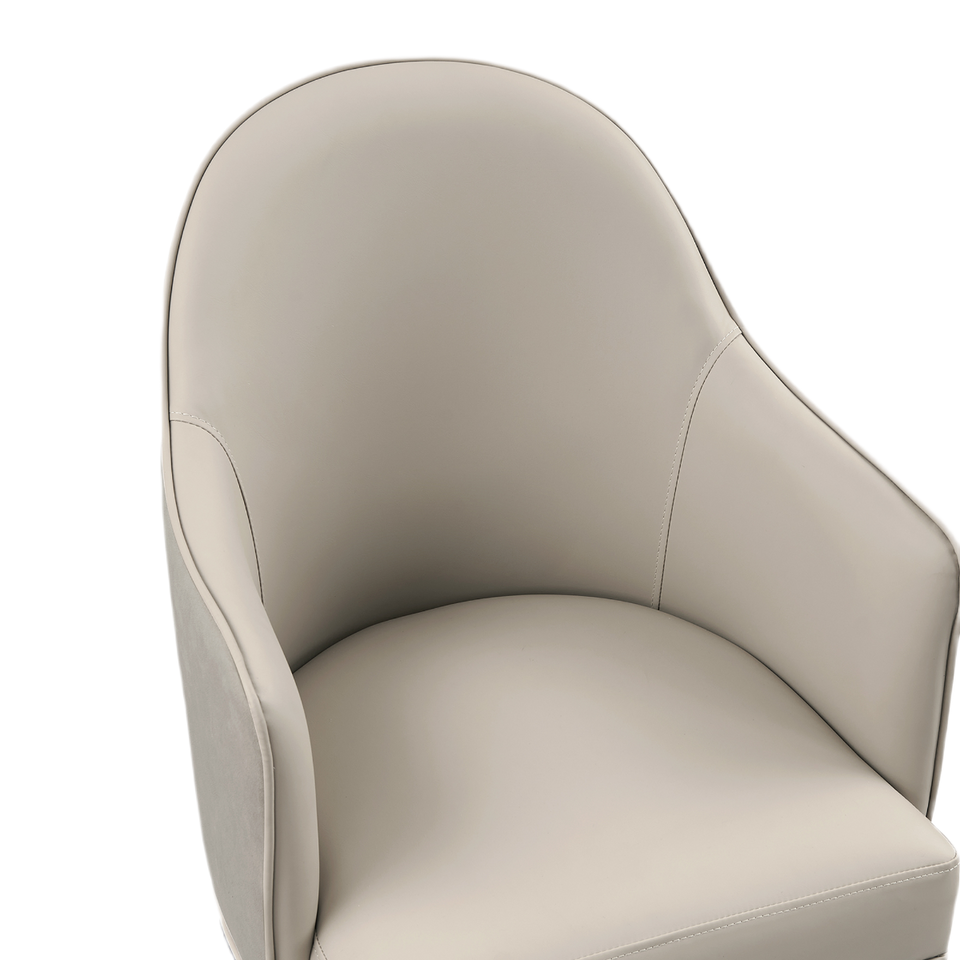 Hillman Wood Vegan Leather and Velvet Armchair
