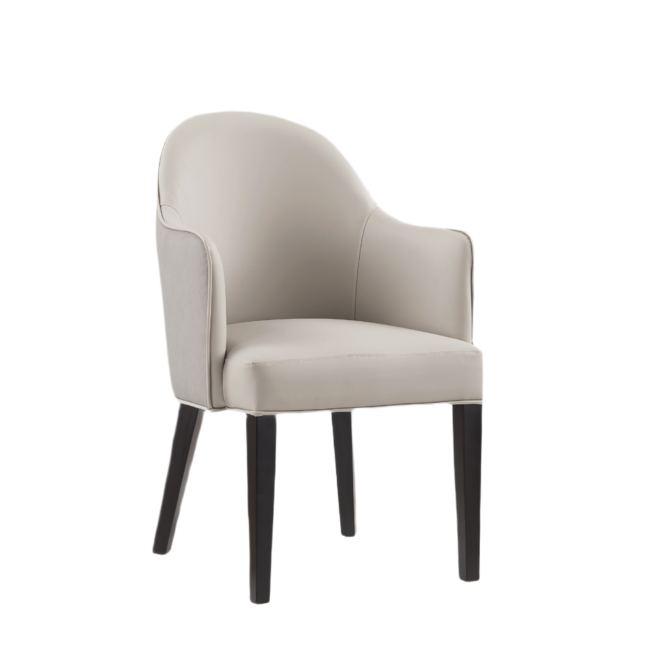 Hillman Wood Vegan Leather and Velvet Armchair