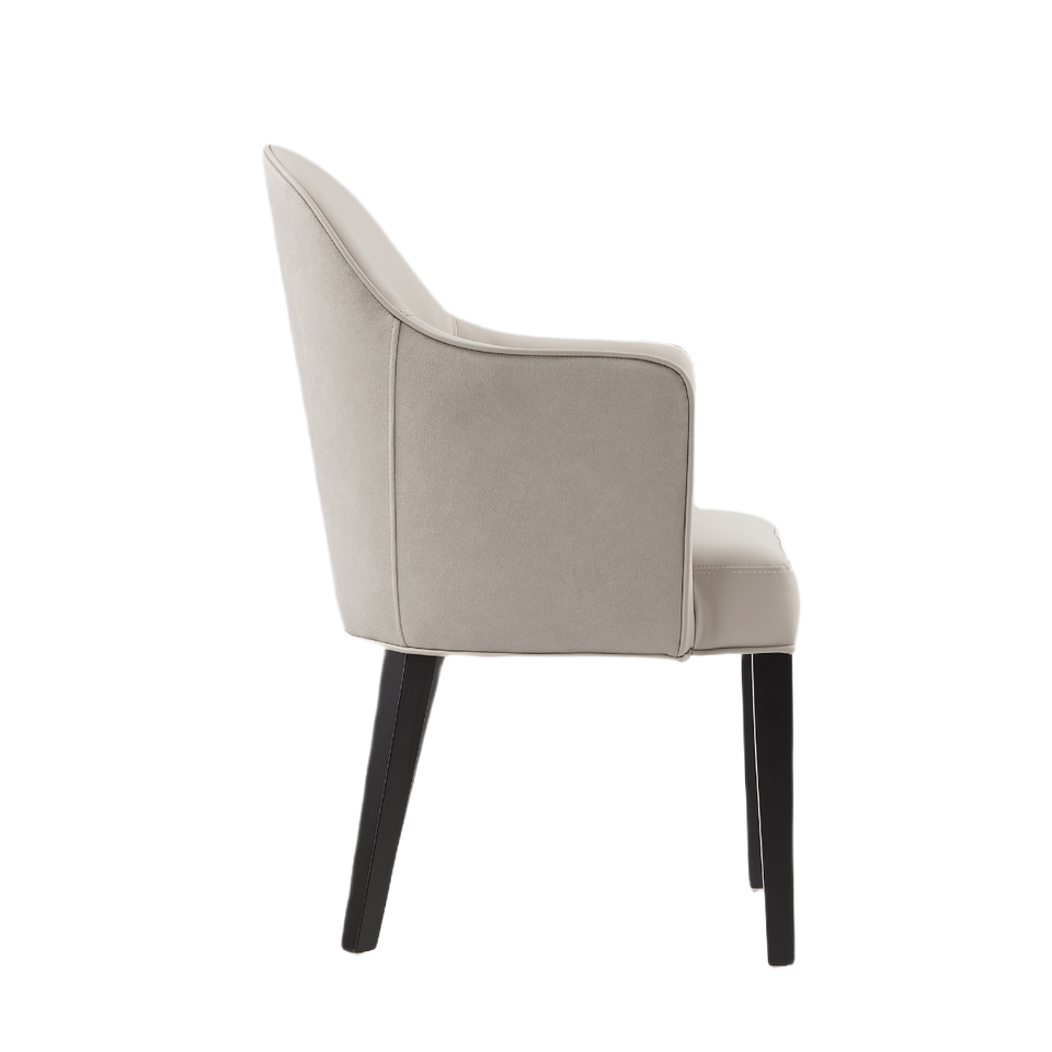 Hillman Wood Vegan Leather and Velvet Armchair