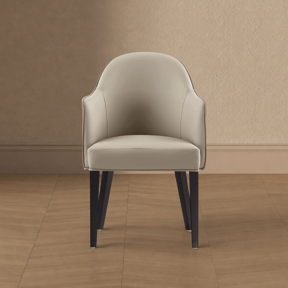Hillman Wood Vegan Leather and Velvet Armchair