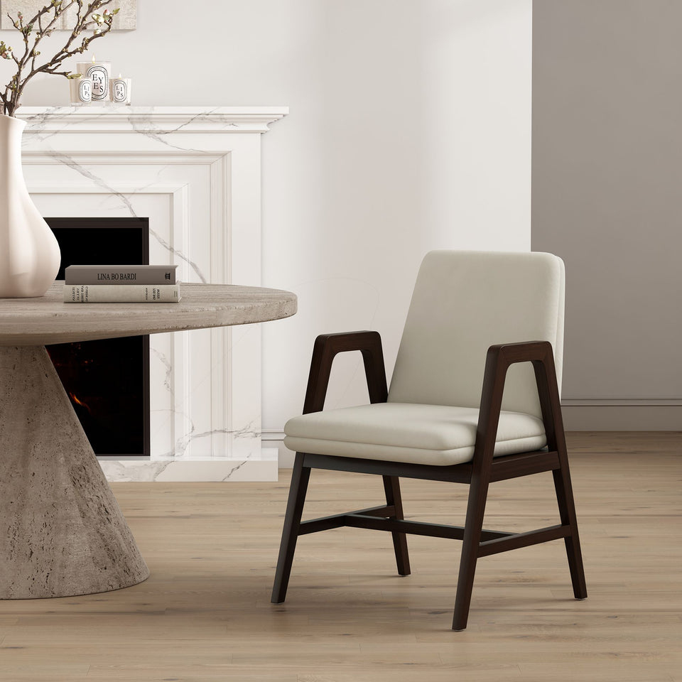 Stella Wood Velvet Armchair