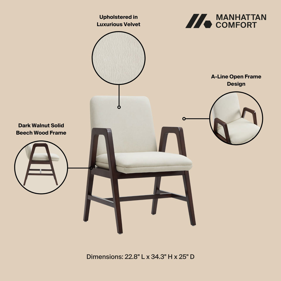 Stella Wood Velvet Armchair