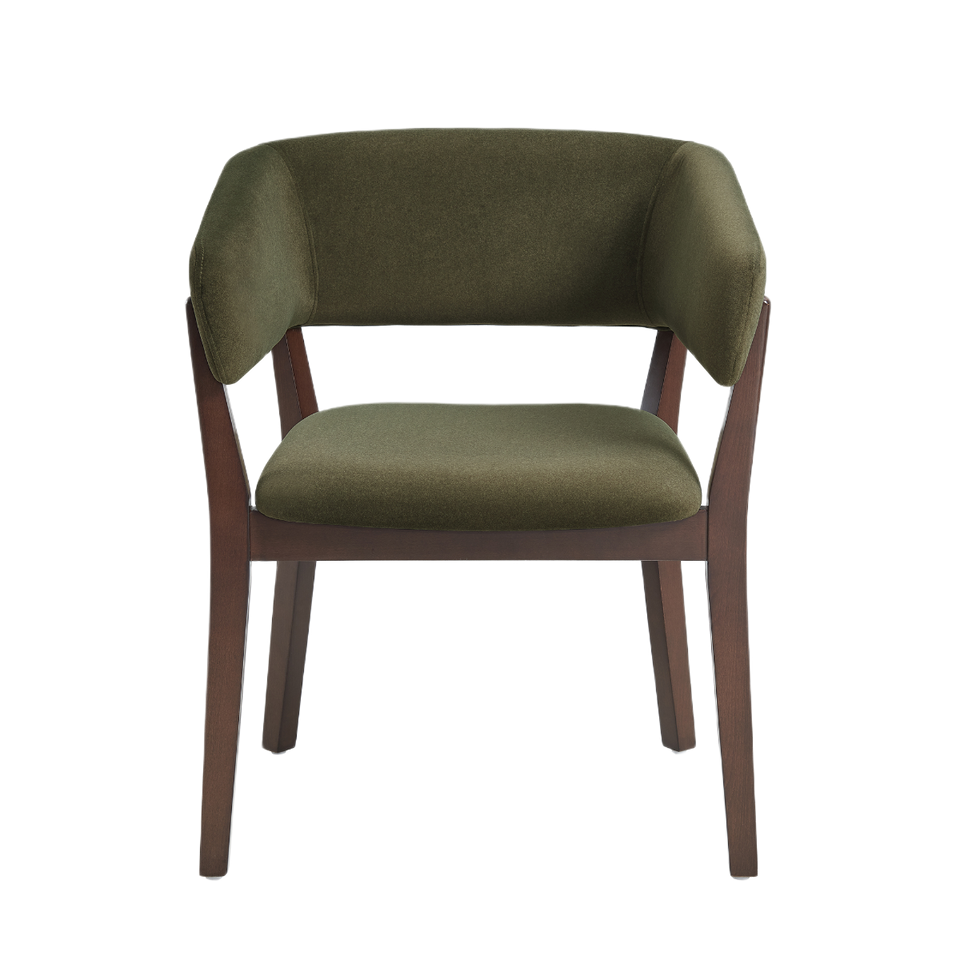 Blake Wood Faux Mohair Armchair