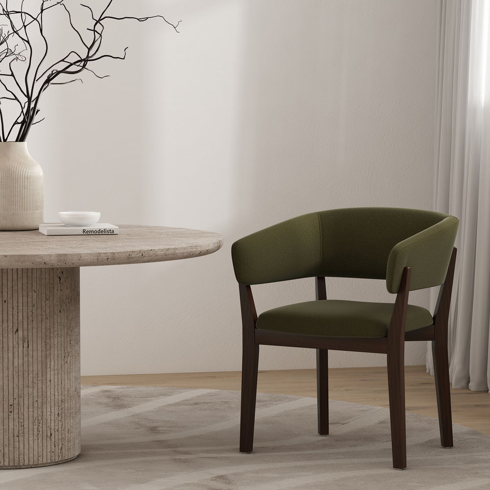 Blake Wood Faux Mohair Armchair