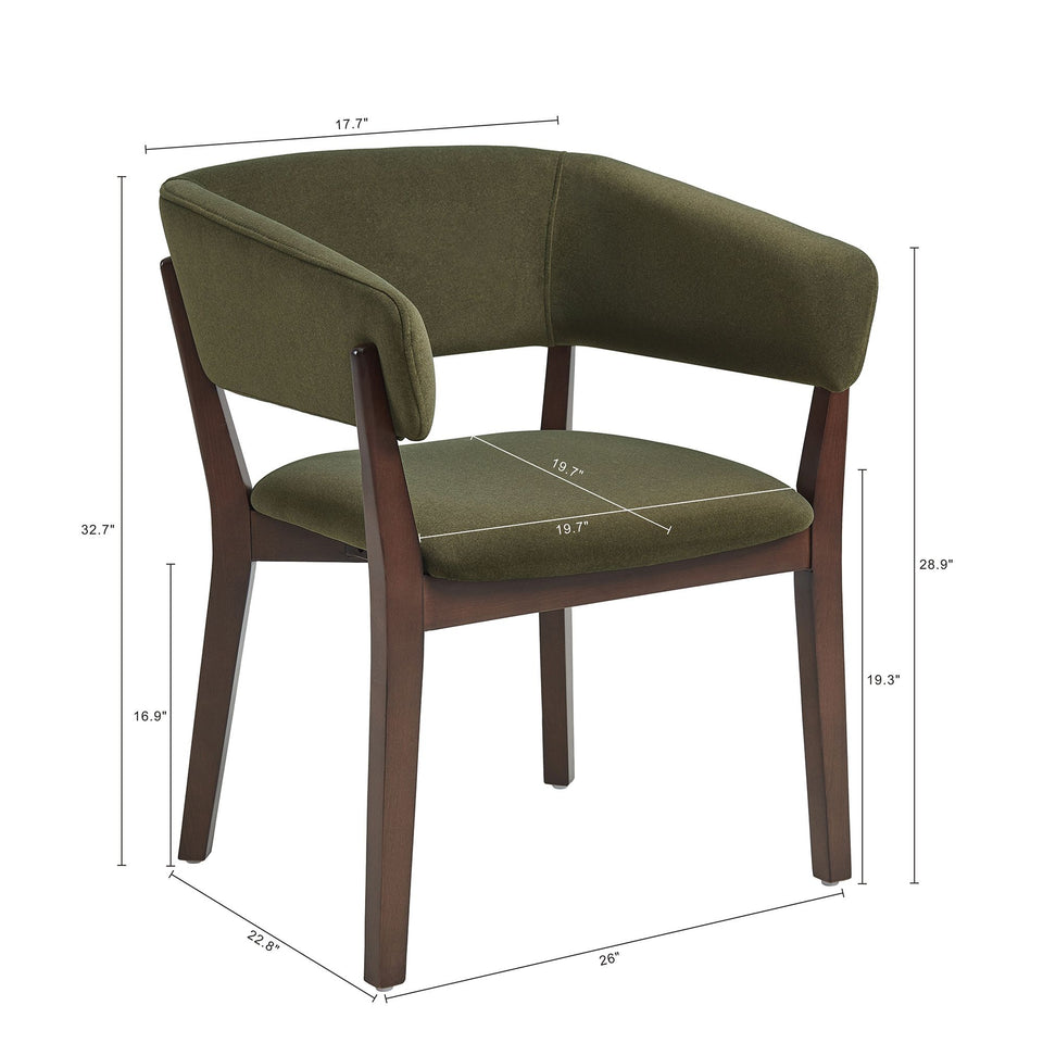 Blake Wood Faux Mohair Armchair