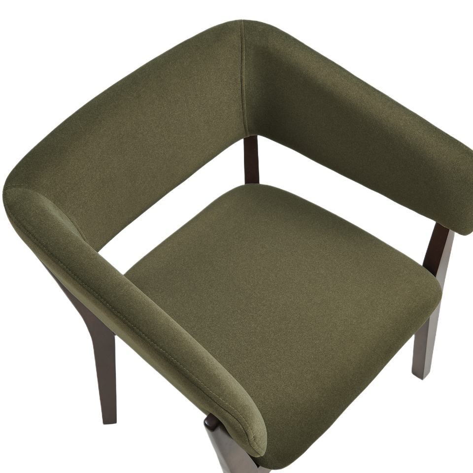 Blake Wood Faux Mohair Armchair