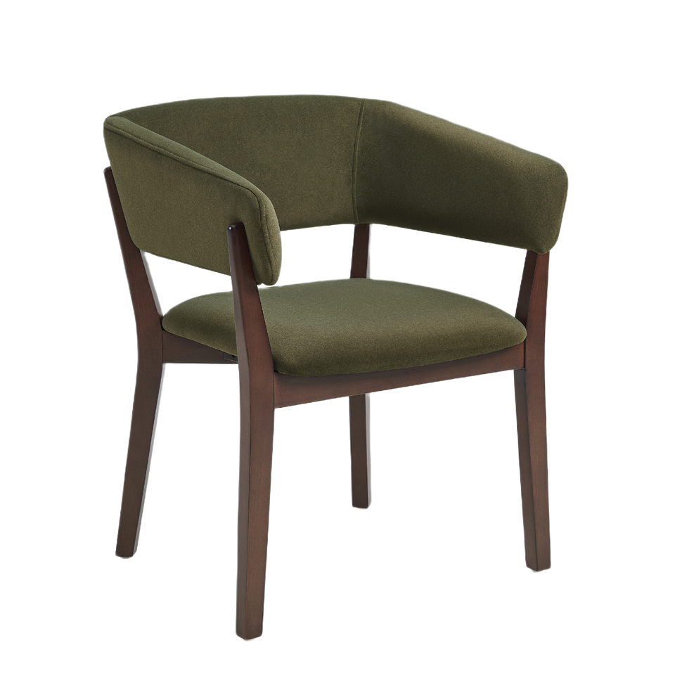 Blake Wood Faux Mohair Armchair