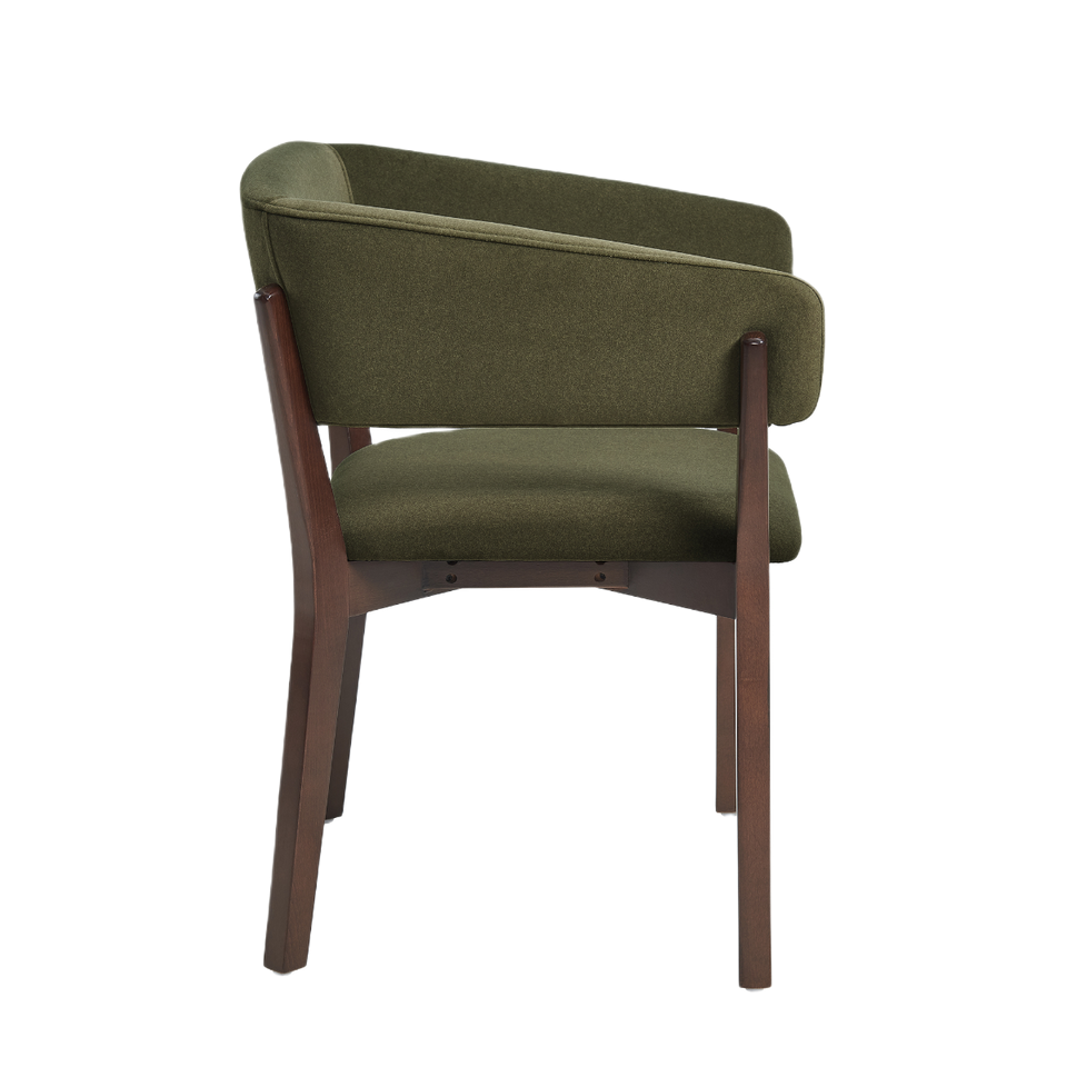 Blake Wood Faux Mohair Armchair