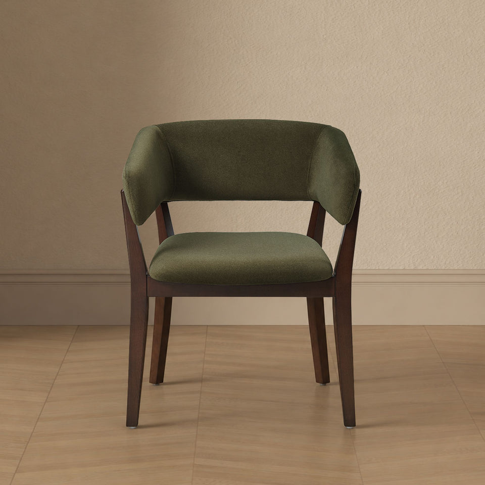 Blake Wood Faux Mohair Armchair