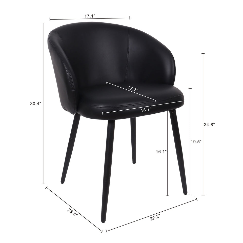 Looma Metal Vegan Leather Side Chair (Set of 2)