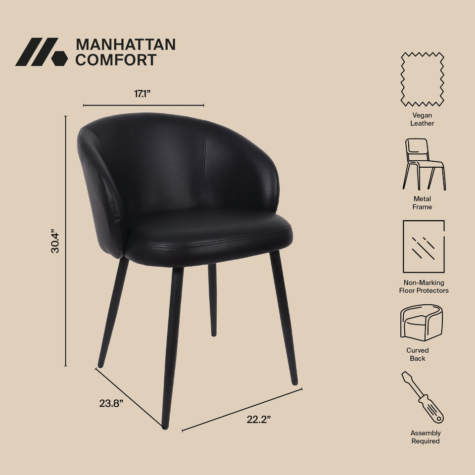 Looma Metal Vegan Leather Side Chair (Set of 2)