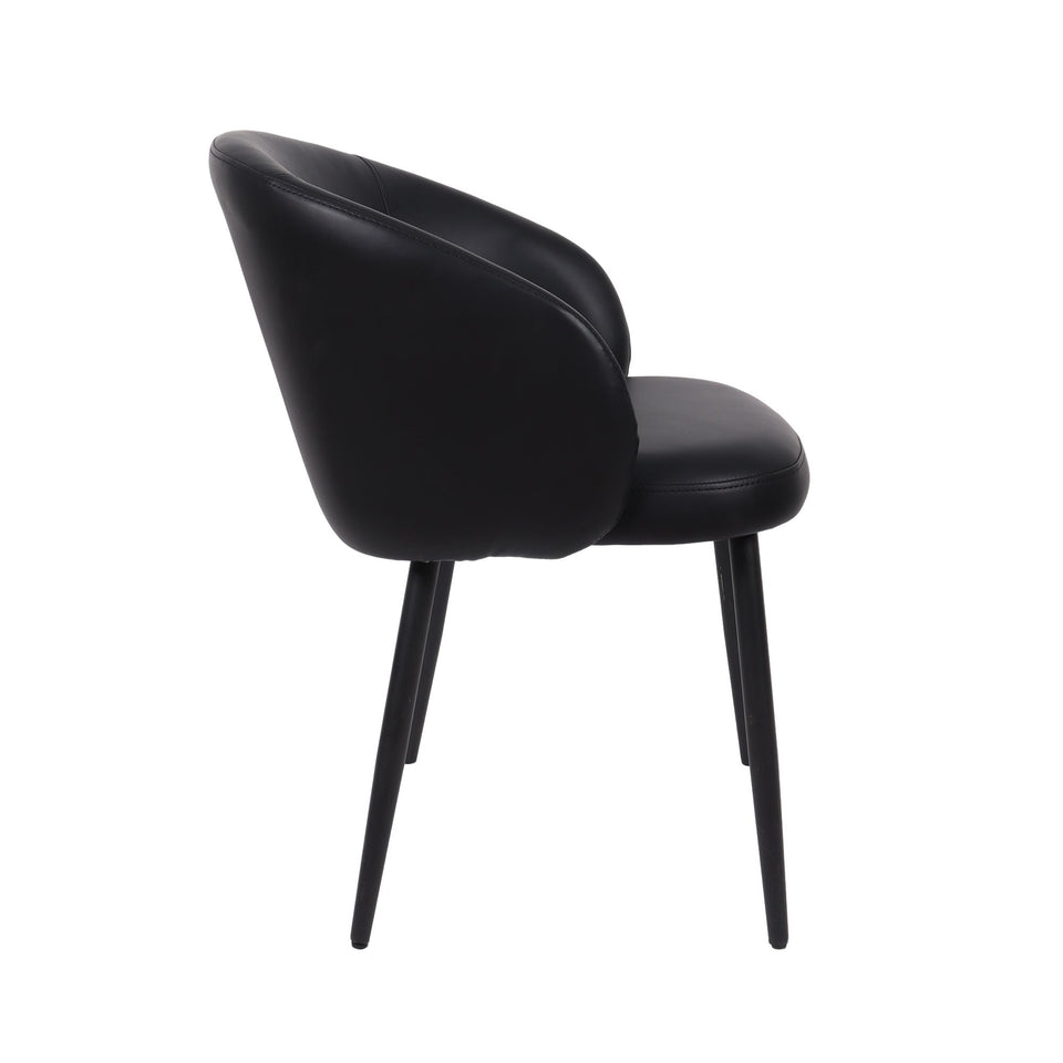 Looma Metal Vegan Leather Side Chair (Set of 2)