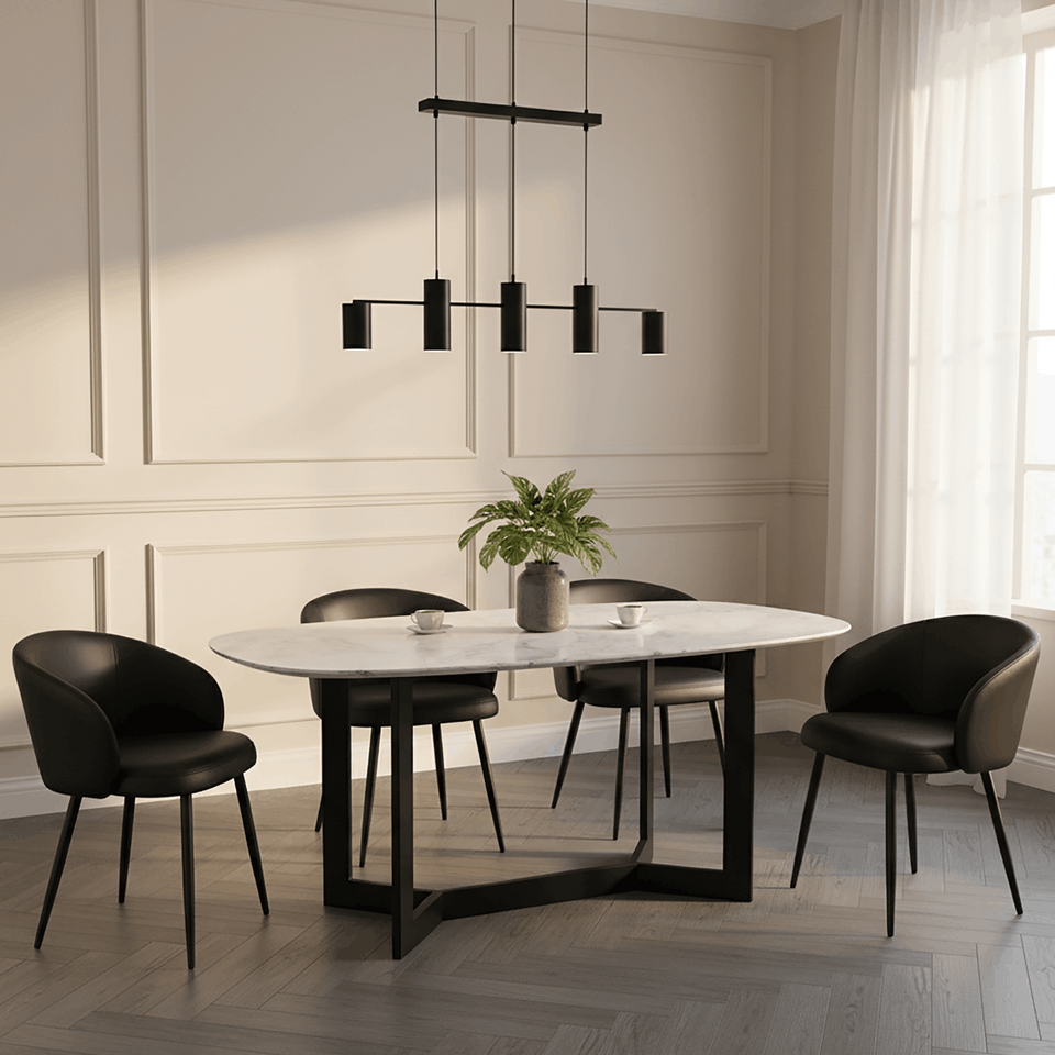 Looma Metal Vegan Leather Side Chair (Set of 2)