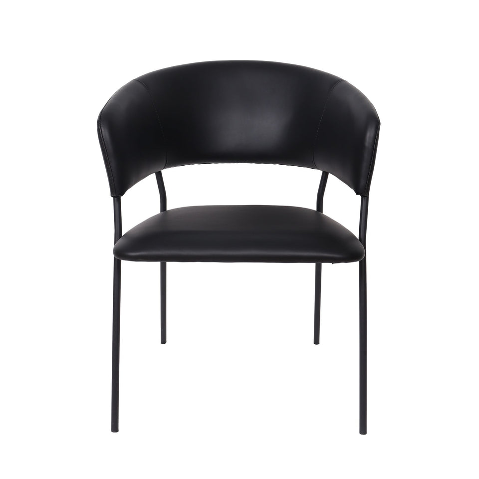Slate Metal Vegan Leather Armchair (Set of 4)