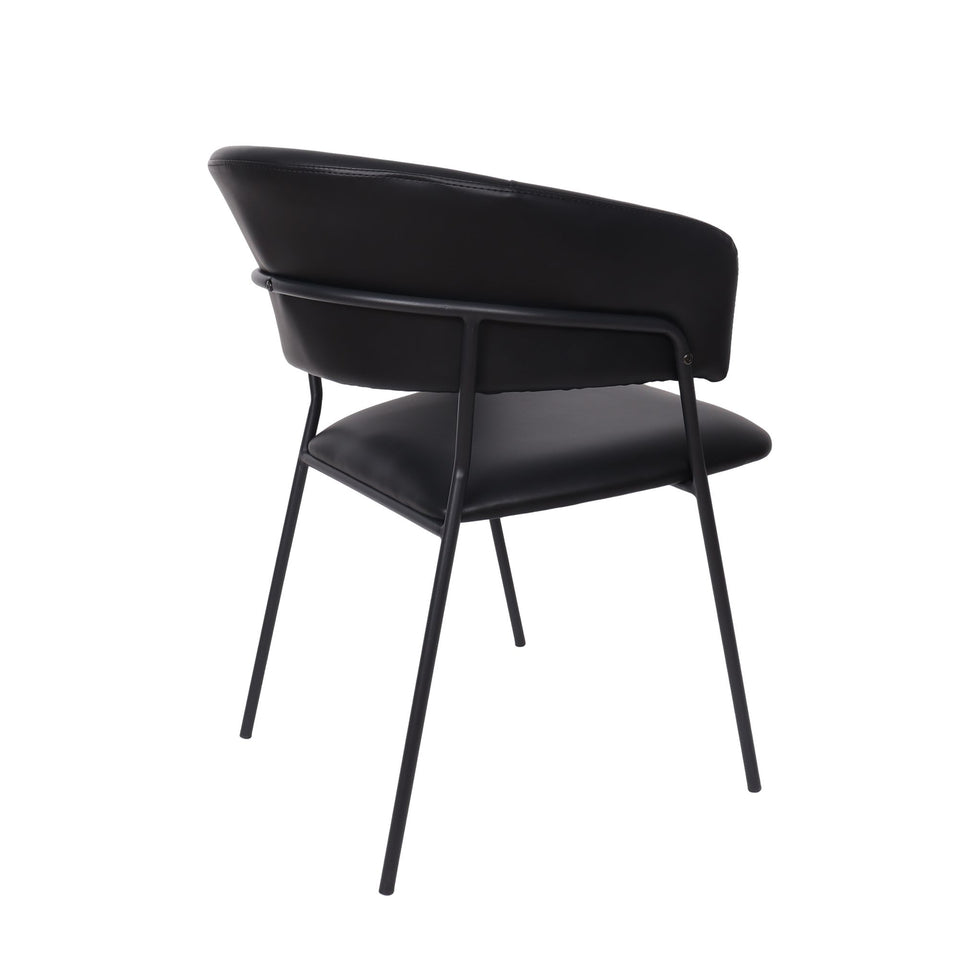 Slate Metal Vegan Leather Armchair (Set of 4)