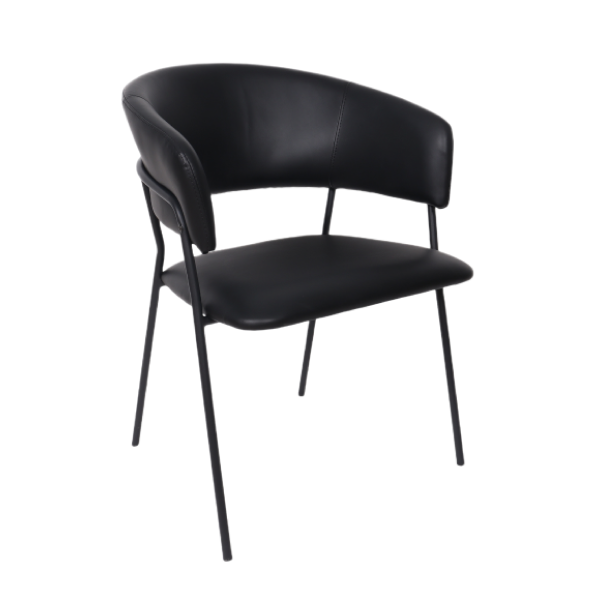 Slate Metal Vegan Leather Armchair (Set of 4)