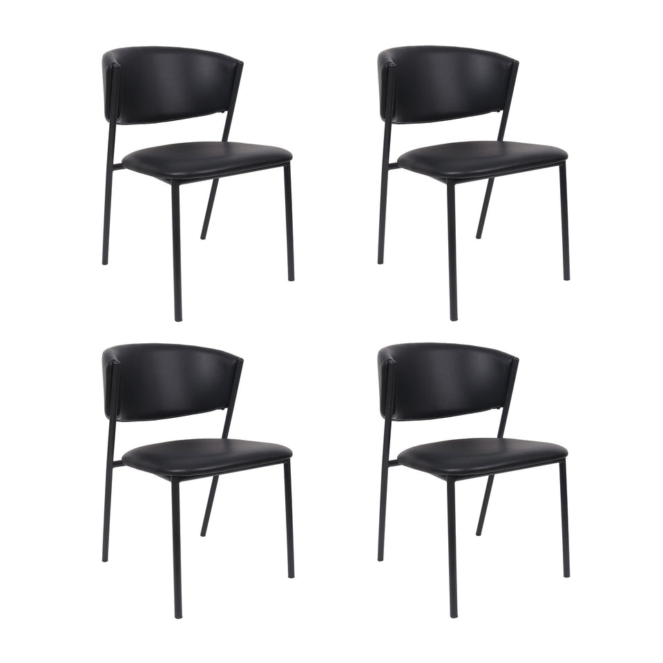 Drift Metal Vegan Leather Side Chair (Set of 4)