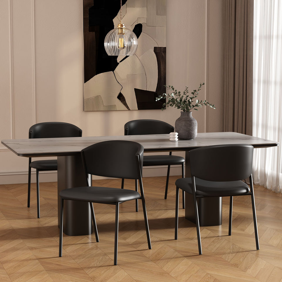 Drift Metal Vegan Leather Side Chair (Set of 4)