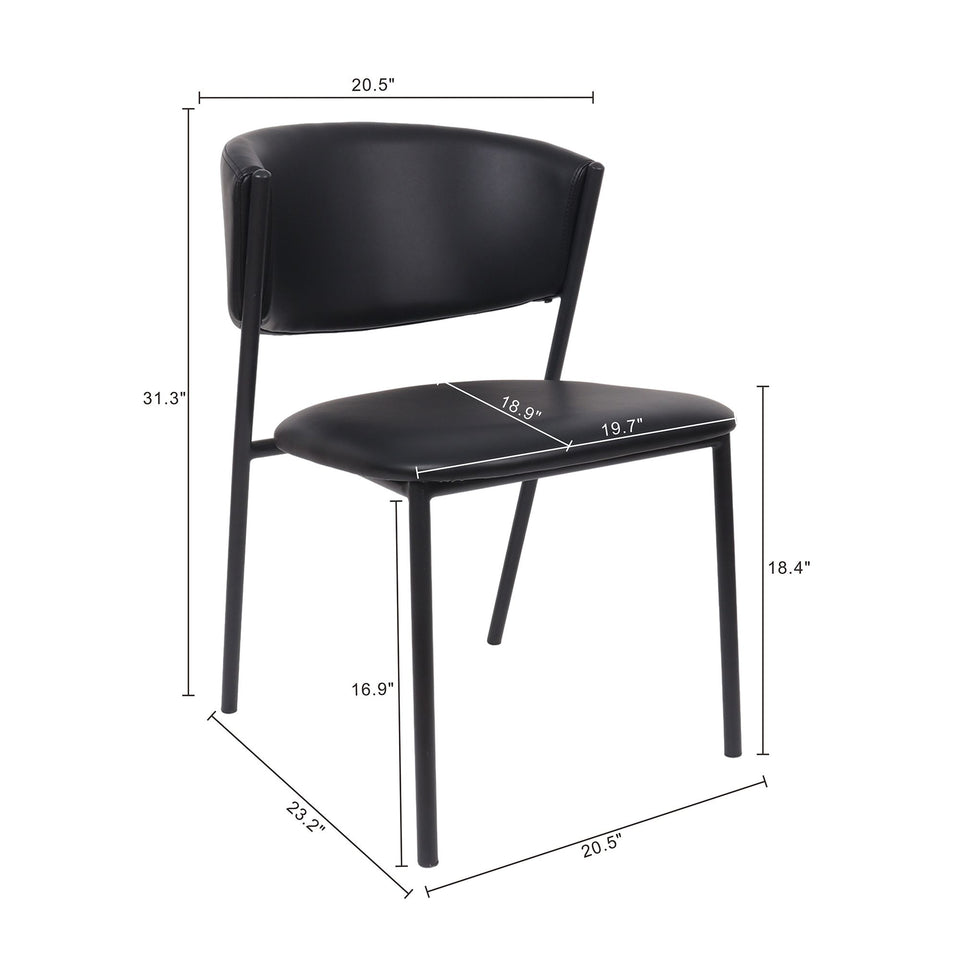 Drift Metal Vegan Leather Side Chair (Set of 4)
