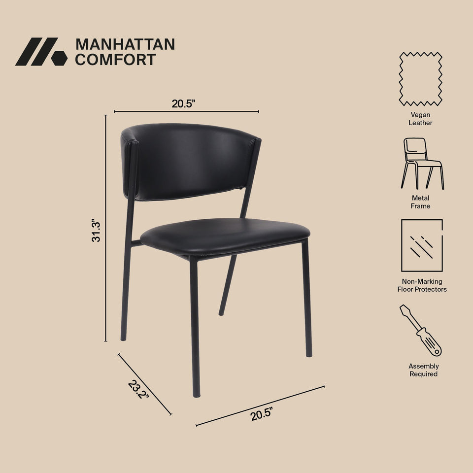 Drift Metal Vegan Leather Side Chair (Set of 4)