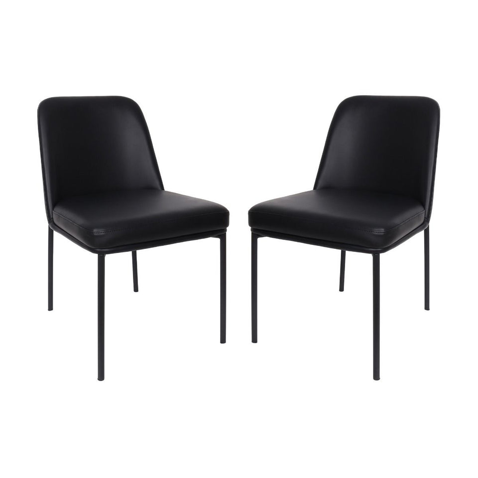 Loft Metal Vegan Leather Side Chair (Set of 2)