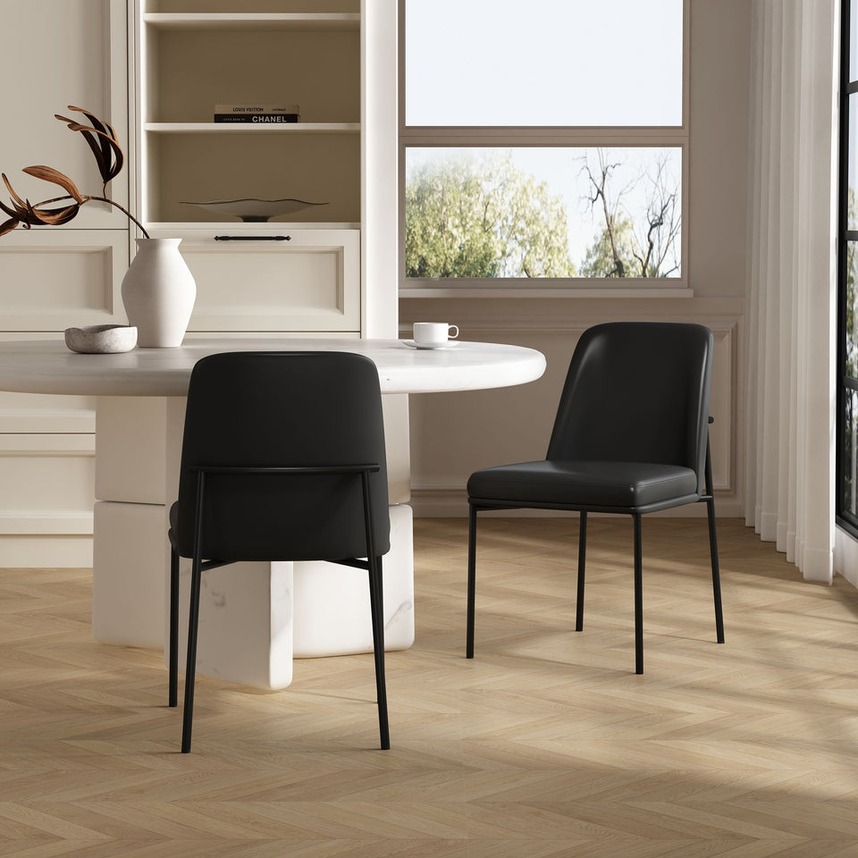 Loft Metal Vegan Leather Side Chair (Set of 2)