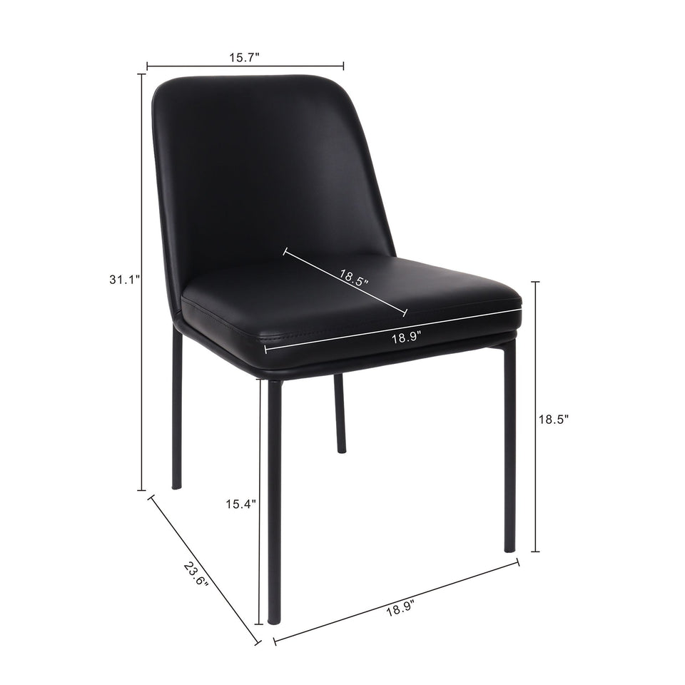 Loft Metal Vegan Leather Side Chair (Set of 2)