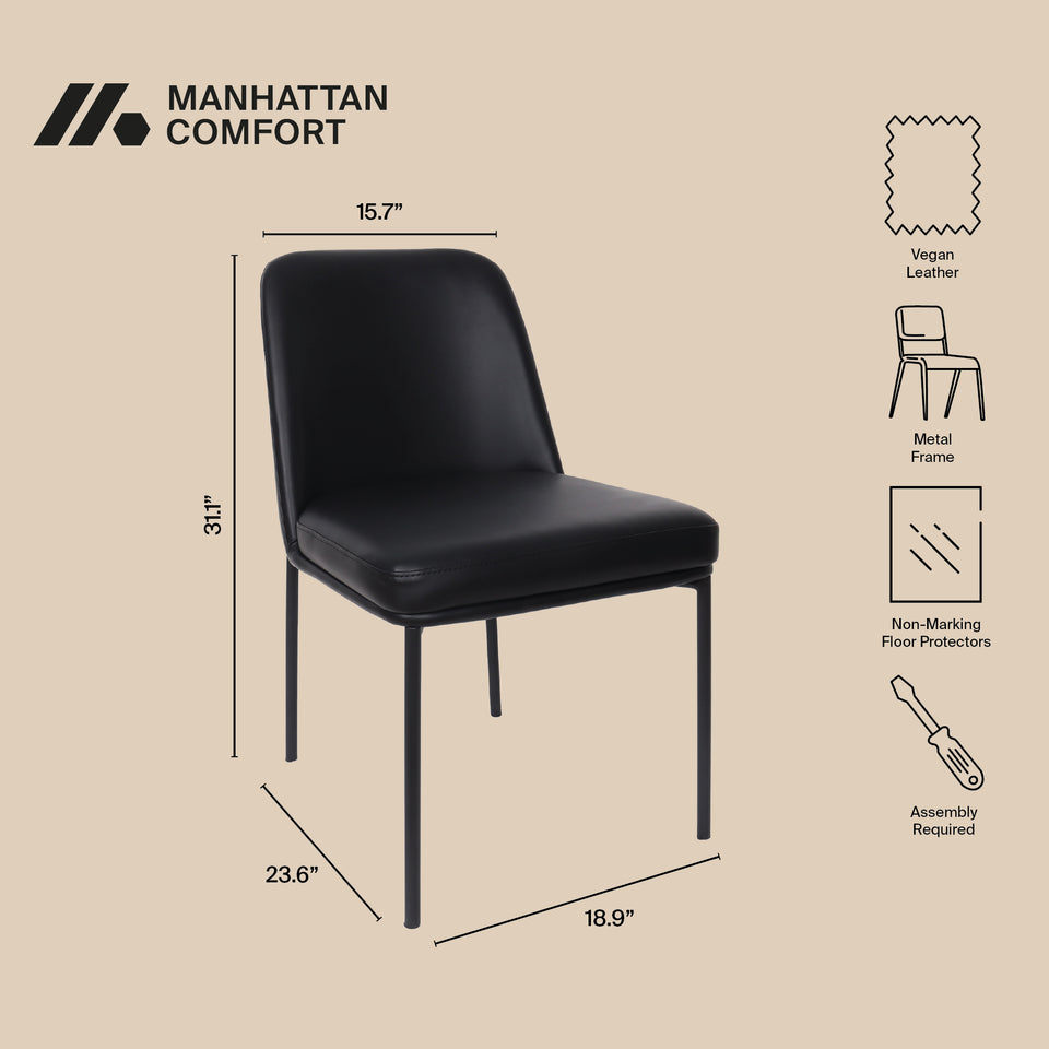Loft Metal Vegan Leather Side Chair (Set of 2)
