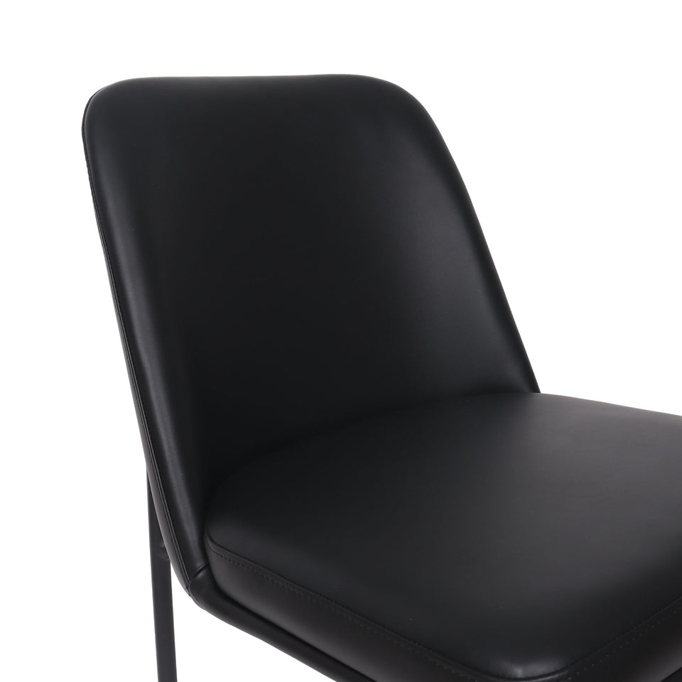 Loft Metal Vegan Leather Side Chair (Set of 2)