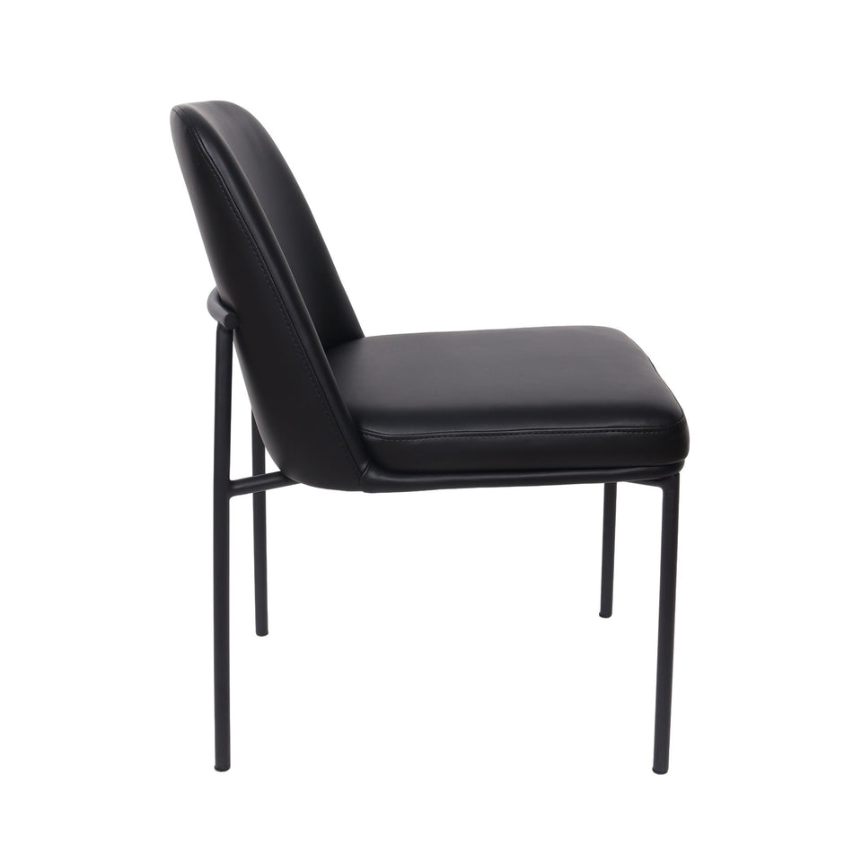 Loft Metal Vegan Leather Side Chair (Set of 2)